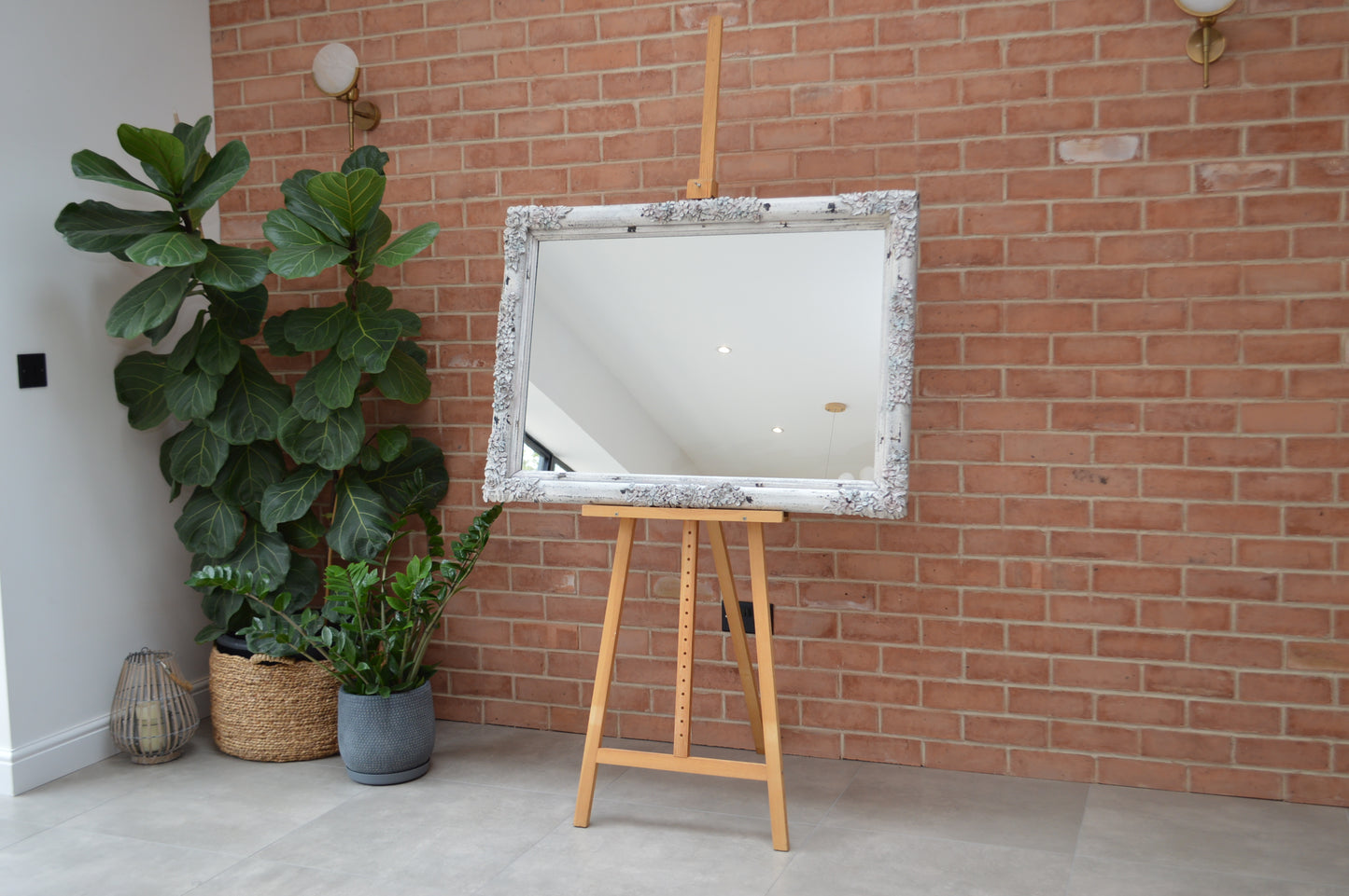 Large Wall Mirror with Carved Floral design