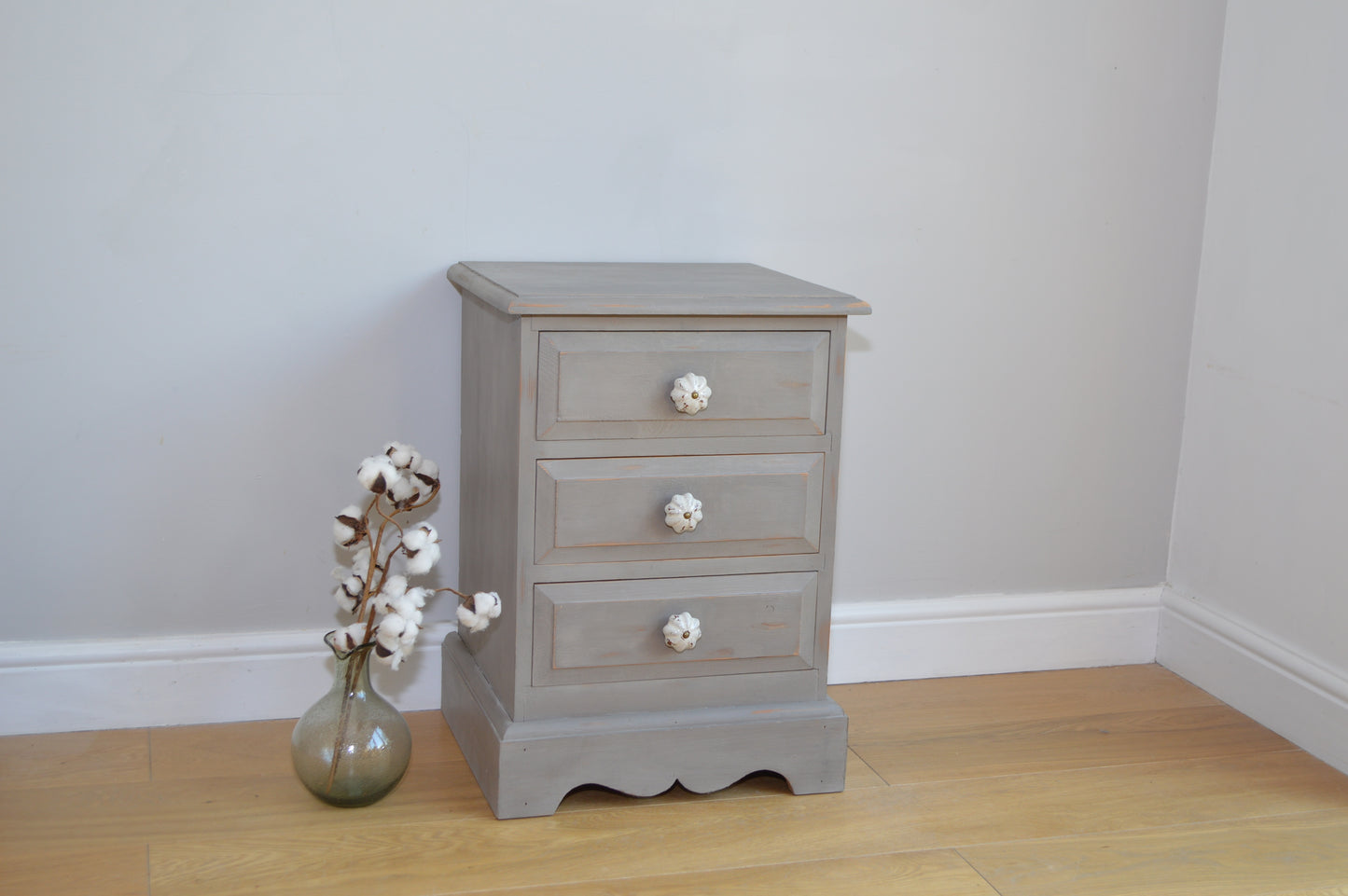 Vintage style Pine Bedside table/ Cabinet