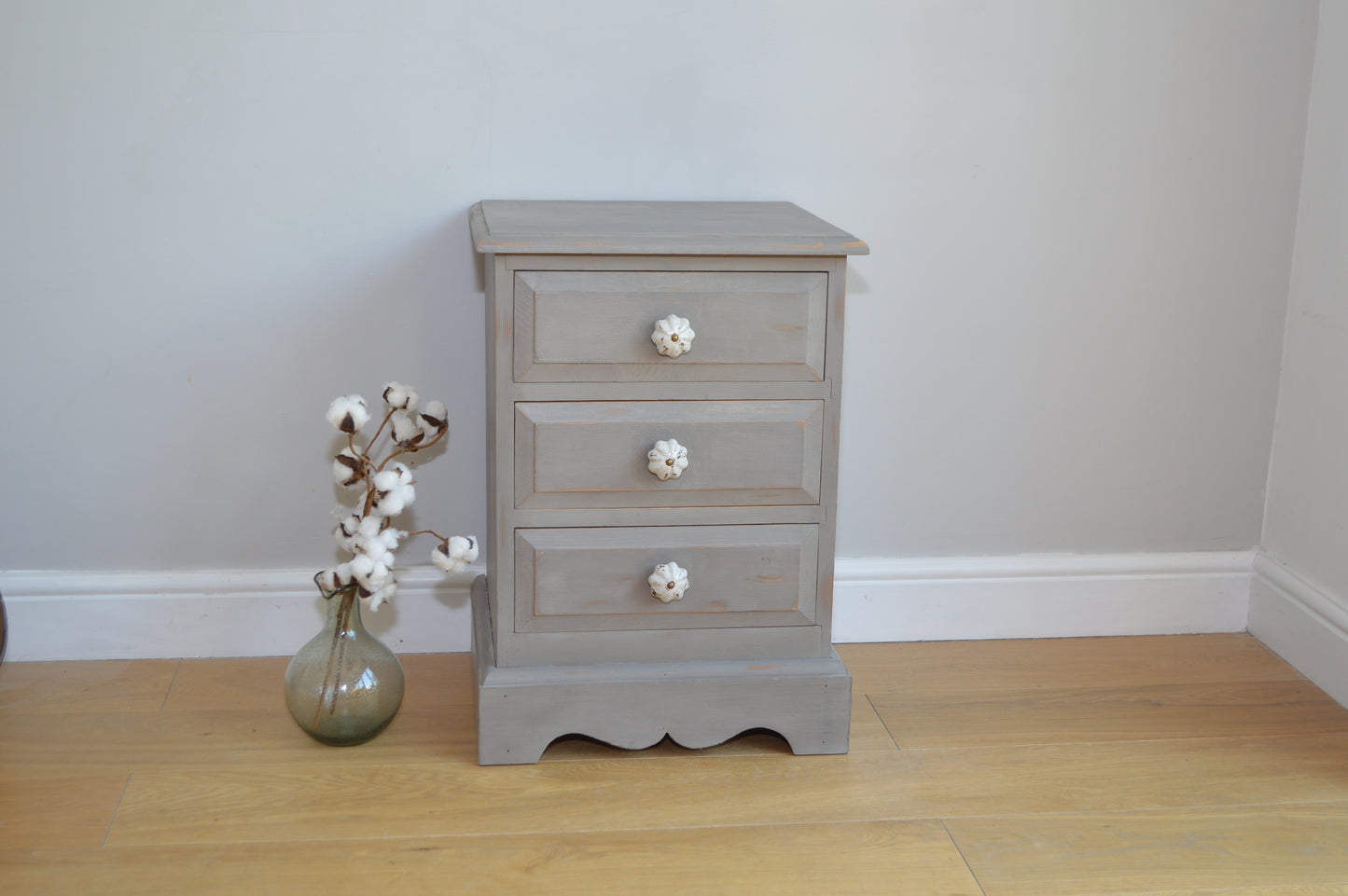 Vintage style Pine Bedside table/ Cabinet