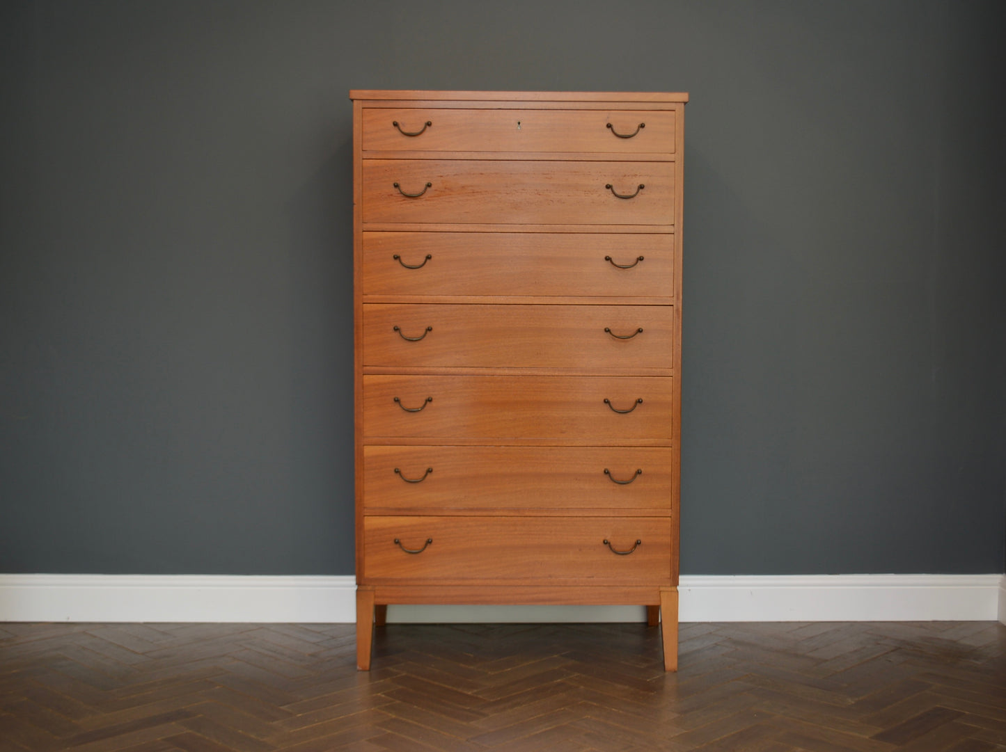 Vintage Heals Mid Century Tallboy/Chest of drawers