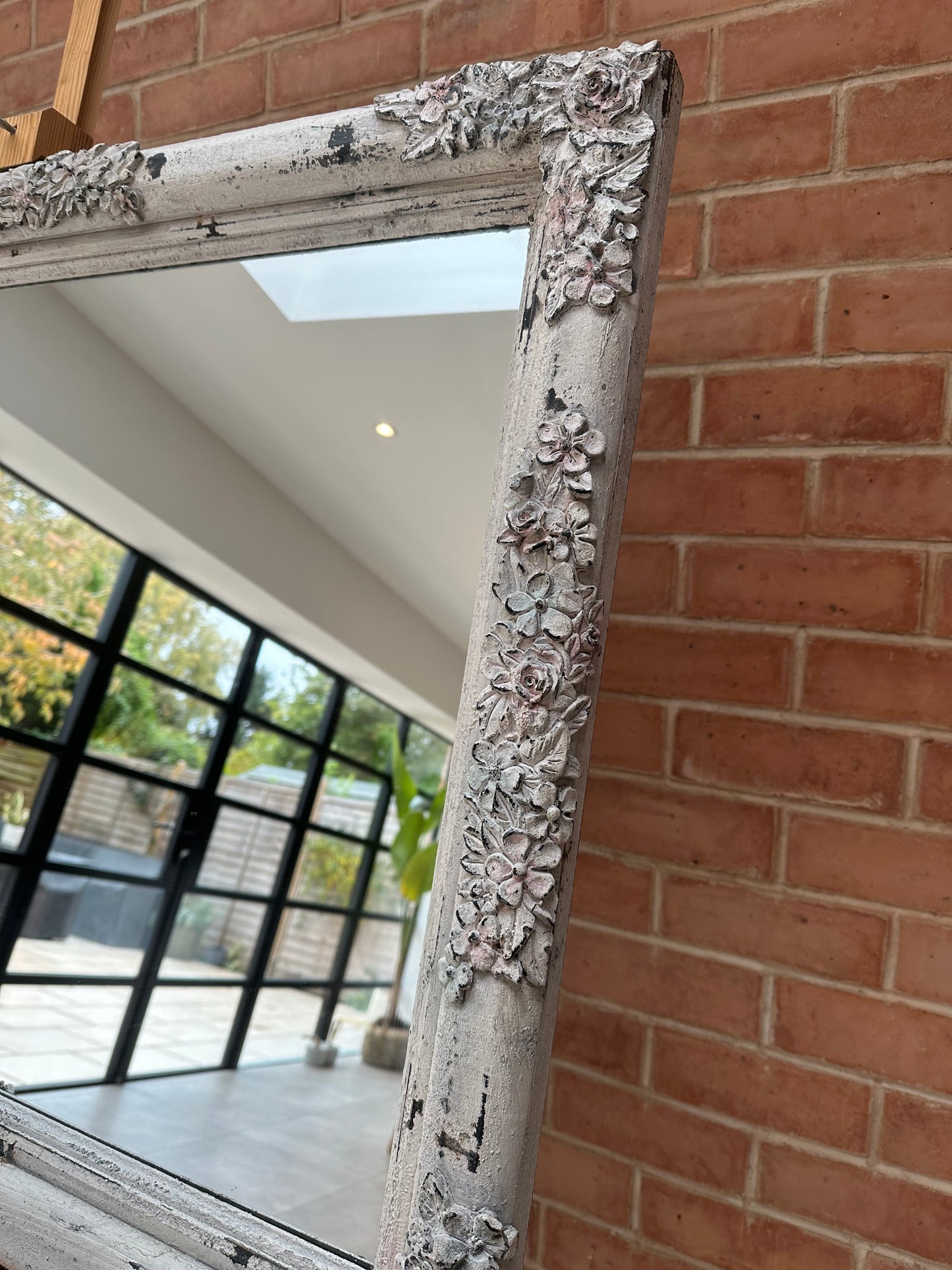 Large Wall Mirror with Carved Floral design