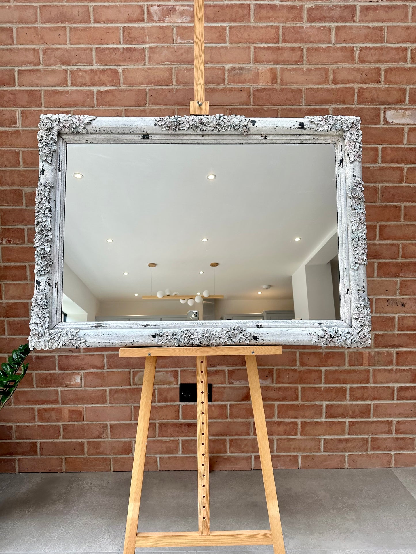 Large Wall Mirror with Carved Floral design