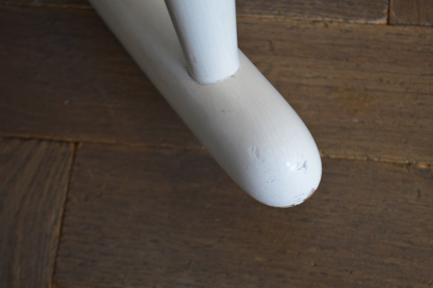 Vintage Danish Rocking Chair By Illum Wikkelso In White, 1960s.
